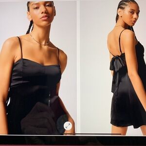 Bella Bow Back Satin Mini Dress